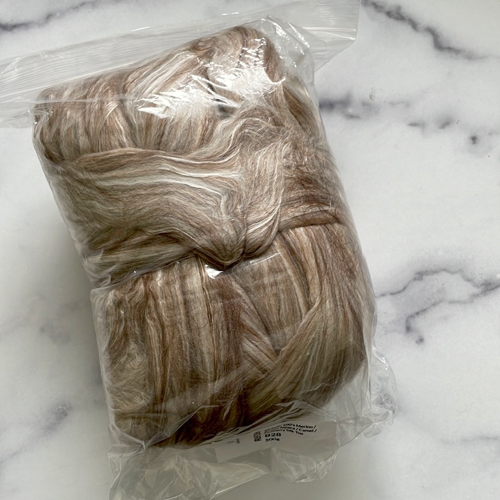 COPY - Merino / brown alpaca / camel / mulberry silk top